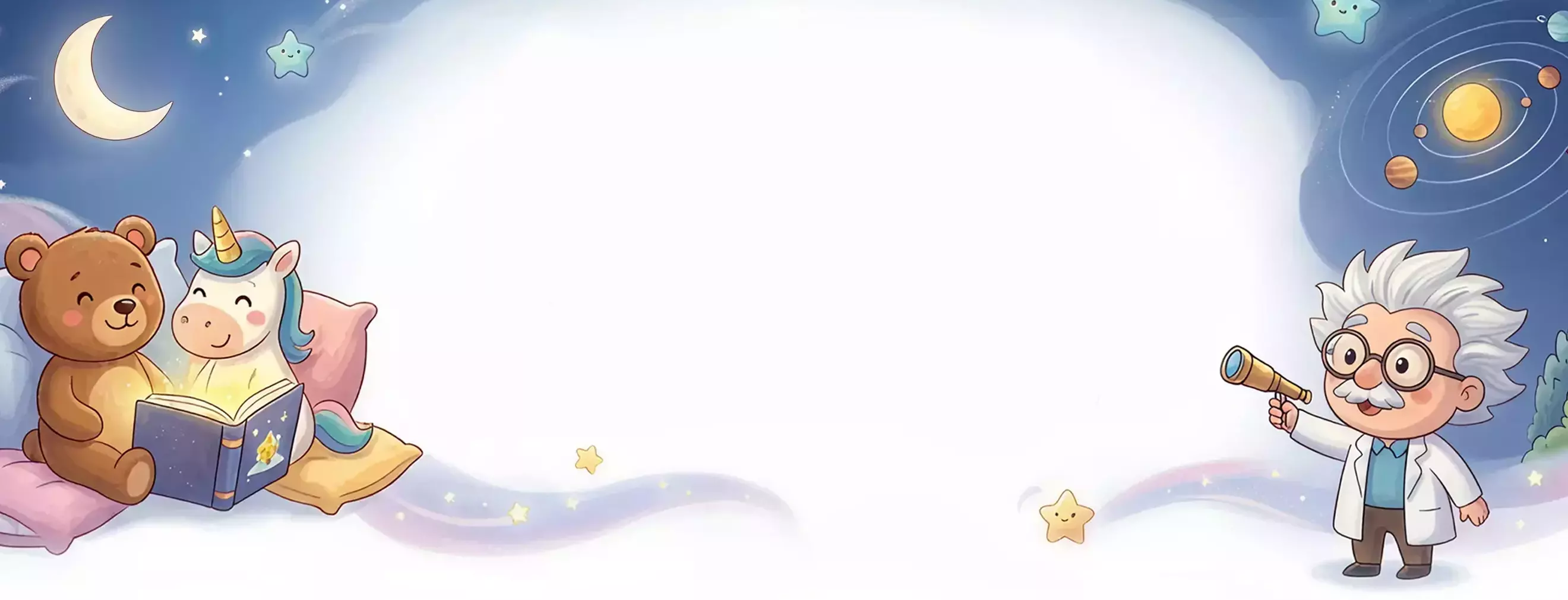 Kids reading magical stories